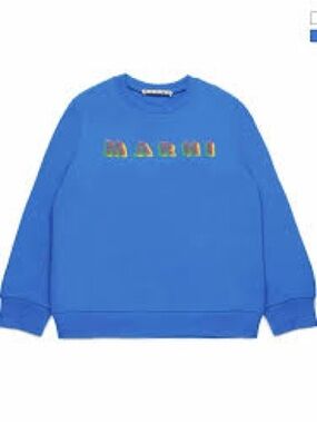 Marni Kids Bright Blue Logo Sweatshirt